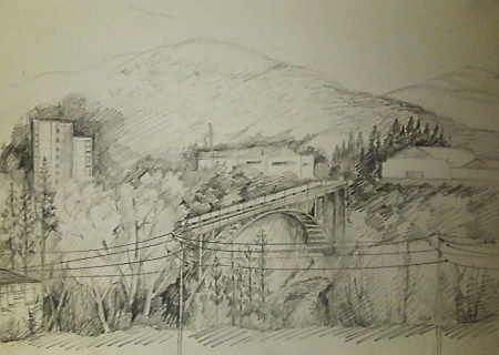 Мазина Ю.И. "Мост в Джрмуке, Армения", б.кар