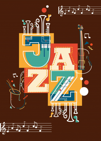 Бриж Елена компьютерная графика, 2019 год. Шрифтовой плакат “Jazz”